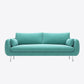 Scandinavian Square Arm Slipcovered Settee Velvet Tight Back Couch Aqua Clearhalo 'furn' 'furn_sofas' 'Furniture' 'furniture_sofas' 'Living Room Furniture' 'Sofa' 'sofas' 4934603