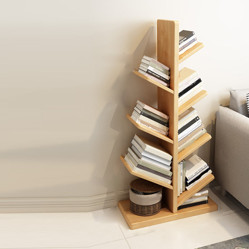 Modern Style Bookshelf Solid Wood Vertical Shelf Bookcase for Home 22"L x 11.8"W x 47.6"H Natural Clearhalo 'Bookcases' 'furn' 'furn_bookcases' 'Furniture' 'furniture_bookcases' 'Office Furniture' 4936449