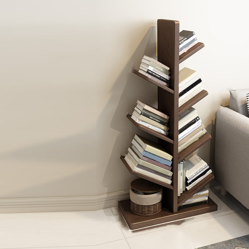 Modern Style Bookshelf Solid Wood Vertical Shelf Bookcase for Home 22"L x 11.8"W x 47.6"H Walnut Clearhalo 'Bookcases' 'furn' 'furn_bookcases' 'Furniture' 'furniture_bookcases' 'Office Furniture' 4936450