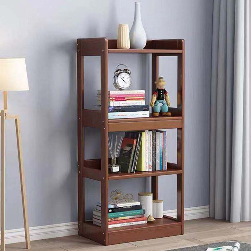 Open Back Shelf Bookcase Modern & Contemporary Bookshelf for Home Office Walnut 25.2"L x 11.8"W x 49.6"H Clearhalo 'Bookcases' 'Furniture' 'furniture_bookcases' 'Office Furniture' 4936469