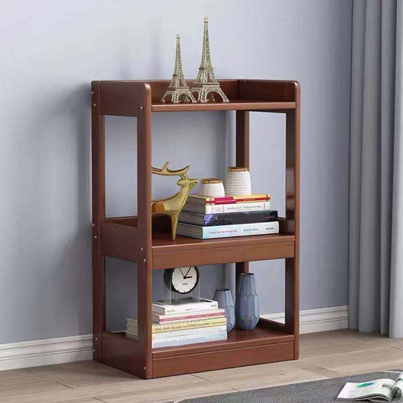 Open Back Shelf Bookcase Modern & Contemporary Bookshelf for Home Office Walnut 25.2"L x 11.8"W x 35.4"H Clearhalo 'Bookcases' 'Furniture' 'furniture_bookcases' 'Office Furniture' 4936471
