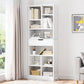 Manufactured Wood Standard Bookshelf Vertical Open Bookcase with Drawer 19.7"L x 7.9"W x 70.9"H White Clearhalo 'Bookcases' 'furn' 'furn_bookcases' 'Furniture' 'furniture_bookcases' 'Office Furniture' 4936482