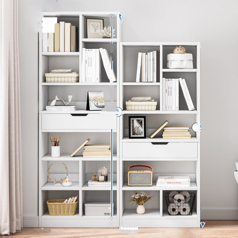 Manufactured Wood Standard Bookshelf Vertical Open Bookcase with Drawer Clearhalo 'Bookcases' 'furn' 'furn_bookcases' 'Furniture' 'furniture_bookcases' 'Office Furniture' 4936494