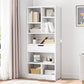 Manufactured Wood Standard Bookshelf Vertical Open Bookcase with Drawer 19.7"L x 7.9"W x 61"H White Clearhalo 'Bookcases' 'furn' 'furn_bookcases' 'Furniture' 'furniture_bookcases' 'Office Furniture' 4936495