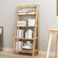 Modern Style Ladder Bookcase Open Back Solid Wood Bookshelf for Home 23.6"L x 13.4"W x 55.1"H Natural Clearhalo 'Bookcases' 'furn' 'furn_bookcases' 'Furniture' 'furniture_bookcases' 'Office Furniture' 4936502