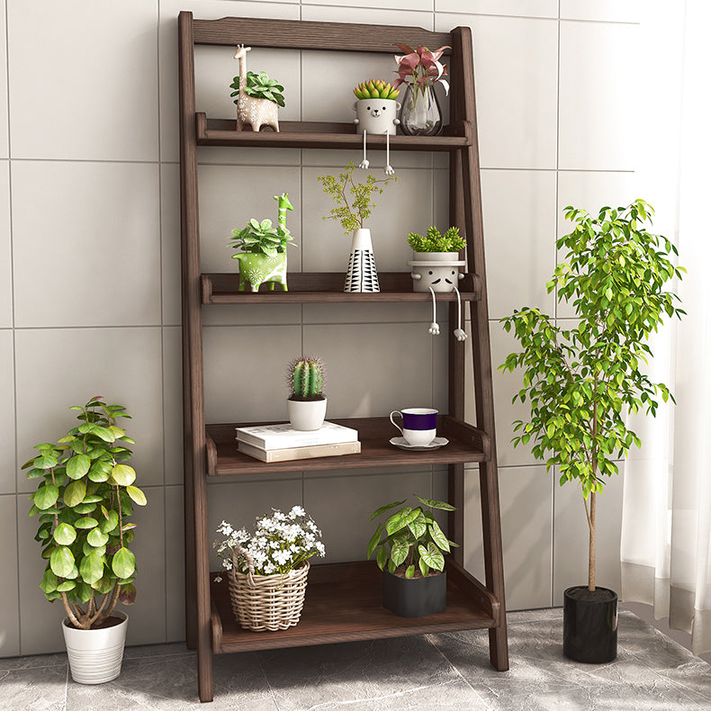 Modern Style Ladder Bookcase Open Back Solid Wood Bookshelf for Home Clearhalo 'Bookcases' 'furn' 'furn_bookcases' 'Furniture' 'furniture_bookcases' 'Office Furniture' 4936515