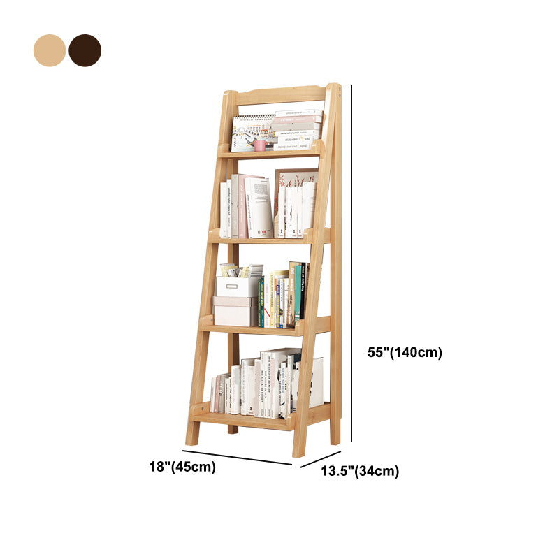 Modern Style Ladder Bookcase Open Back Solid Wood Bookshelf for Home Clearhalo 'Bookcases' 'furn' 'furn_bookcases' 'Furniture' 'furniture_bookcases' 'Office Furniture' 4936519