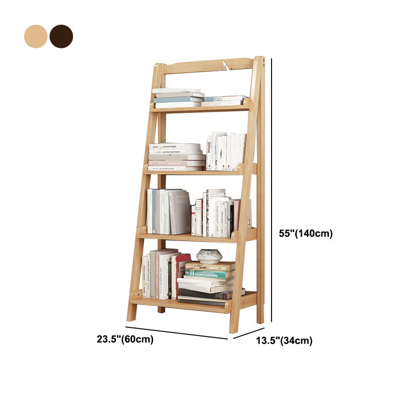 Modern Style Ladder Bookcase Open Back Solid Wood Bookshelf for Home Clearhalo 'Bookcases' 'furn' 'furn_bookcases' 'Furniture' 'furniture_bookcases' 'Office Furniture' 4936520
