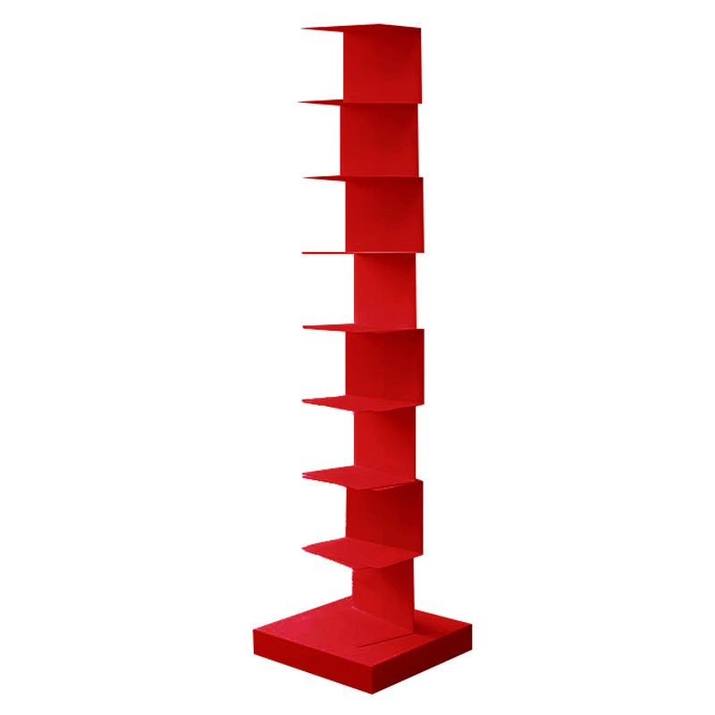 13.78"W Bookshelf Contemporary Style Invisible Bookcase for Office Study Room 13.8"L x 13.8"W x 56.7"H Red Clearhalo 'Bookcases' 'furn' 'furn_bookcases' 'Furniture' 'furniture_bookcases' 'Office Furniture' 4936586