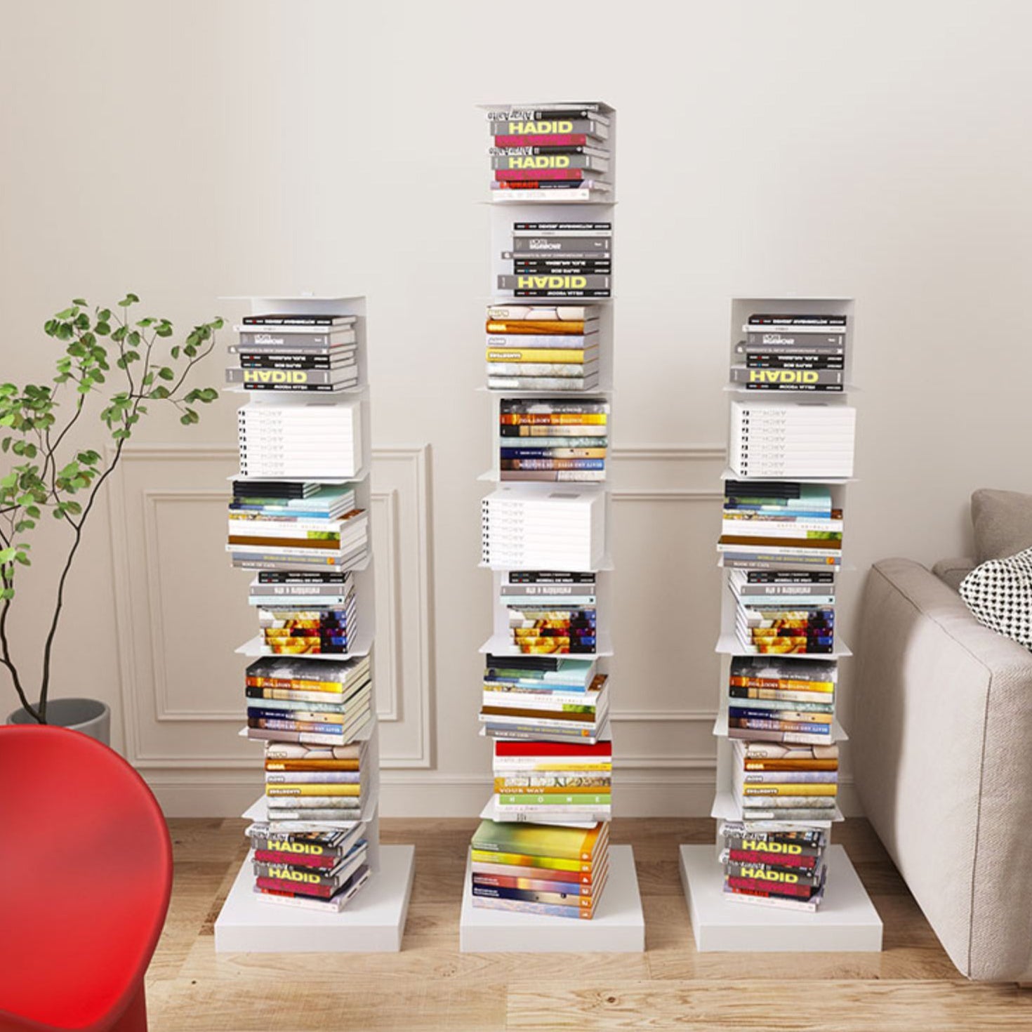 13.78"W Bookshelf Contemporary Style Invisible Bookcase for Office Study Room Clearhalo 'Bookcases' 'furn' 'furn_bookcases' 'Furniture' 'furniture_bookcases' 'Office Furniture' 4936603
