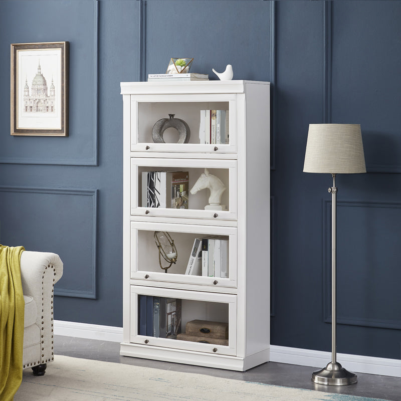 Modern Style Vertical Standard Bookcase Wooden Closed Back Bookshelf 23.6"L x 12.8"W x 62.2"H White Clearhalo 'Bookcases' 'furn' 'furn_bookcases' 'Furniture' 'furniture_bookcases' 'Office Furniture' 4936633