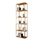 Contemporary Iron Open Etagere Bookshelf Multi Shelf Vertical Bookcase for Study Room 19.7"L x 9.8"W x 70.9"H Gold Clearhalo 'Bookcases' 'furn' 'furn_bookcases' 'Furniture' 'furniture_bookcases' 'Office Furniture' 4936680