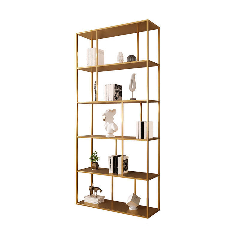 Contemporary Iron Open Etagere Bookshelf Multi Shelf Vertical Bookcase for Study Room 31"L x 10"W x 71"H Gold Clearhalo 'Bookcases' 'furn' 'furn_bookcases' 'Furniture' 'furniture_bookcases' 'Office Furniture' 4936682