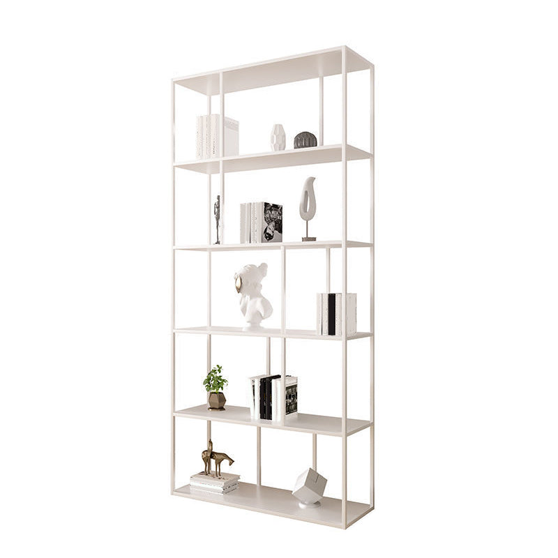 Contemporary Iron Open Etagere Bookshelf Multi Shelf Vertical Bookcase for Study Room 39.4"L x 9.8"W x 78.7"H White Clearhalo 'Bookcases' 'furn' 'furn_bookcases' 'Furniture' 'furniture_bookcases' 'Office Furniture' 4936688