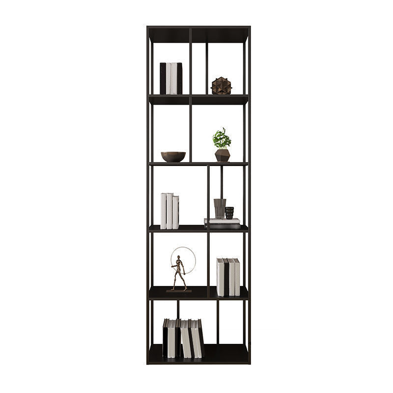 Contemporary Iron Open Etagere Bookshelf Multi Shelf Vertical Bookcase for Study Room 19.7"L x 9.8"W x 70.9"H Black Clearhalo 'Bookcases' 'furn' 'furn_bookcases' 'Furniture' 'furniture_bookcases' 'Office Furniture' 4936692