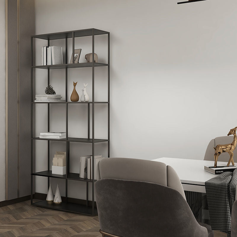 Contemporary Iron Open Etagere Bookshelf Multi Shelf Vertical Bookcase for Study Room Clearhalo 'Bookcases' 'furn' 'furn_bookcases' 'Furniture' 'furniture_bookcases' 'Office Furniture' 4936693