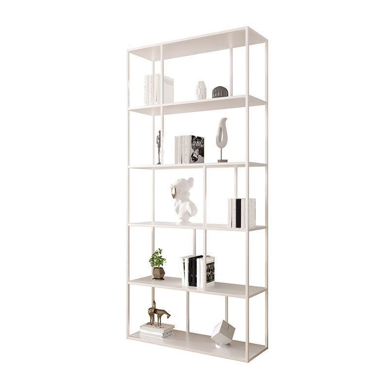 Contemporary Iron Open Etagere Bookshelf Multi Shelf Vertical Bookcase for Study Room 31"L x 10"W x 71"H White Clearhalo 'Bookcases' 'furn' 'furn_bookcases' 'Furniture' 'furniture_bookcases' 'Office Furniture' 4936694