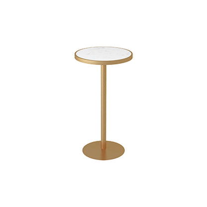 Stone Bar Dining Table Glam Round /Square Bar Table with Pedestal for Dining Room White Round Clearhalo 'Bar Furniture' 'Bar Tables' 'bar_tables' 'furn' 'furn_bar_tables' 'Furniture' 'furniture_bar_tables' 'Kitchen & Dining Furniture' 4939136