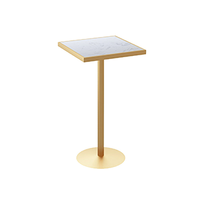 Stone Bar Dining Table Glam Round /Square Bar Table with Pedestal for Dining Room White Square Clearhalo 'Bar Furniture' 'Bar Tables' 'bar_tables' 'furn' 'furn_bar_tables' 'Furniture' 'furniture_bar_tables' 'Kitchen & Dining Furniture' 4939137