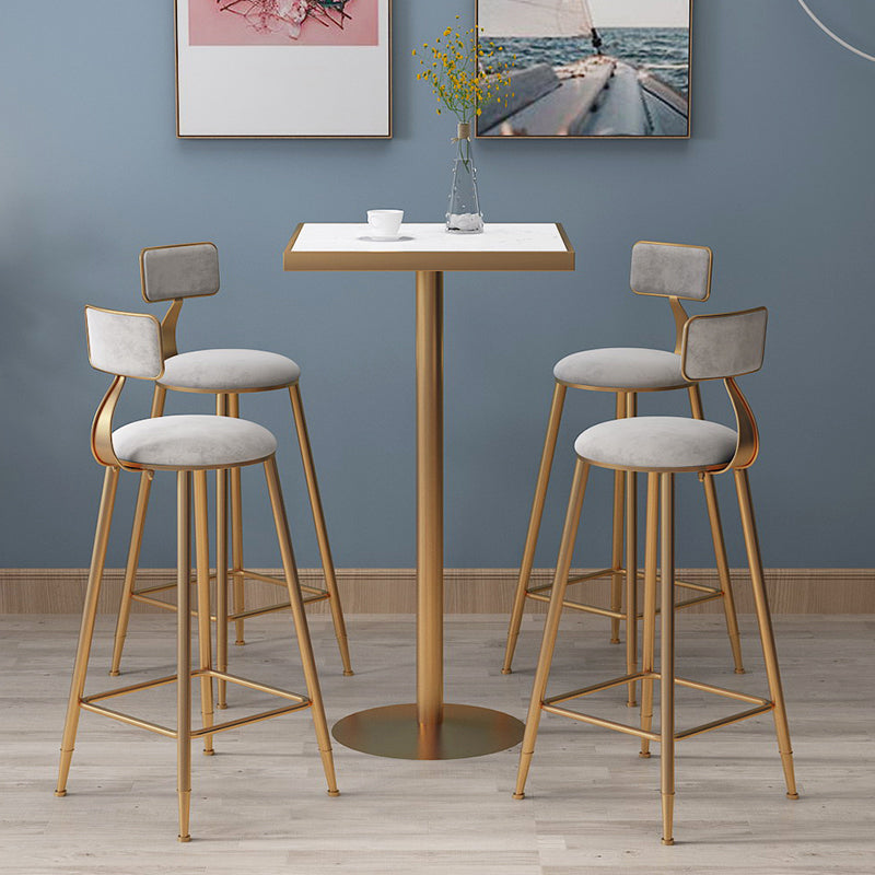 Stone Bar Dining Table Glam Round /Square Bar Table with Pedestal for Dining Room Clearhalo 'Bar Furniture' 'Bar Tables' 'bar_tables' 'furn' 'furn_bar_tables' 'Furniture' 'furniture_bar_tables' 'Kitchen & Dining Furniture' 4939138