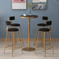 Stone Bar Dining Table Glam Round /Square Bar Table with Pedestal for Dining Room Black Round Clearhalo 'Bar Furniture' 'Bar Tables' 'bar_tables' 'furn' 'furn_bar_tables' 'Furniture' 'furniture_bar_tables' 'Kitchen & Dining Furniture' 4939139