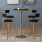 Stone Bar Dining Table Glam Round /Square Bar Table with Pedestal for Dining Room Black Square Clearhalo 'Bar Furniture' 'Bar Tables' 'bar_tables' 'furn' 'furn_bar_tables' 'Furniture' 'furniture_bar_tables' 'Kitchen & Dining Furniture' 4939140