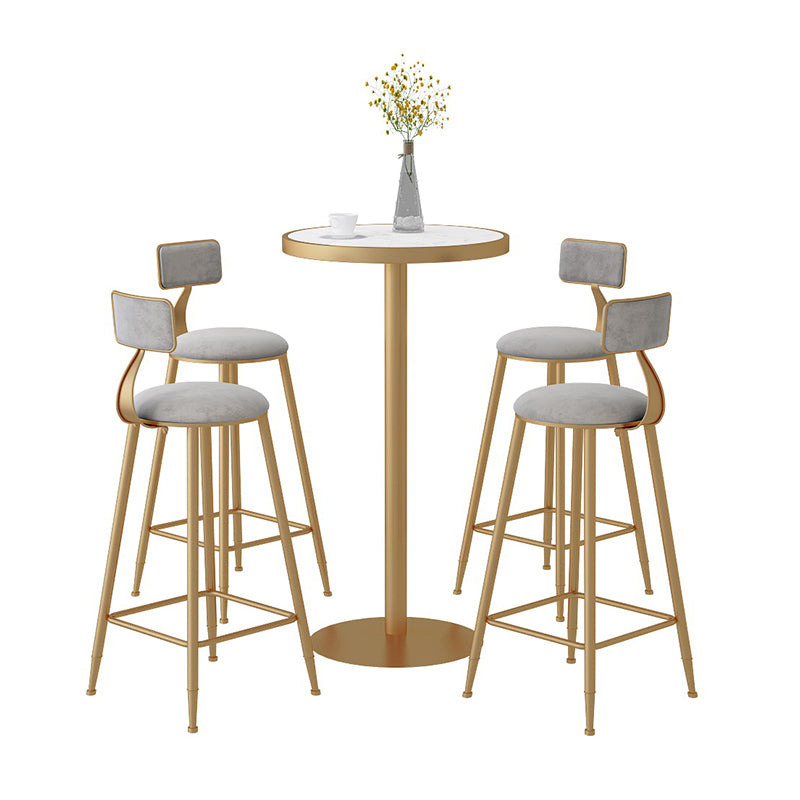 Stone Bar Dining Table Glam Round /Square Bar Table with Pedestal for Dining Room Clearhalo 'Bar Furniture' 'Bar Tables' 'bar_tables' 'furn' 'furn_bar_tables' 'Furniture' 'furniture_bar_tables' 'Kitchen & Dining Furniture' 4939141