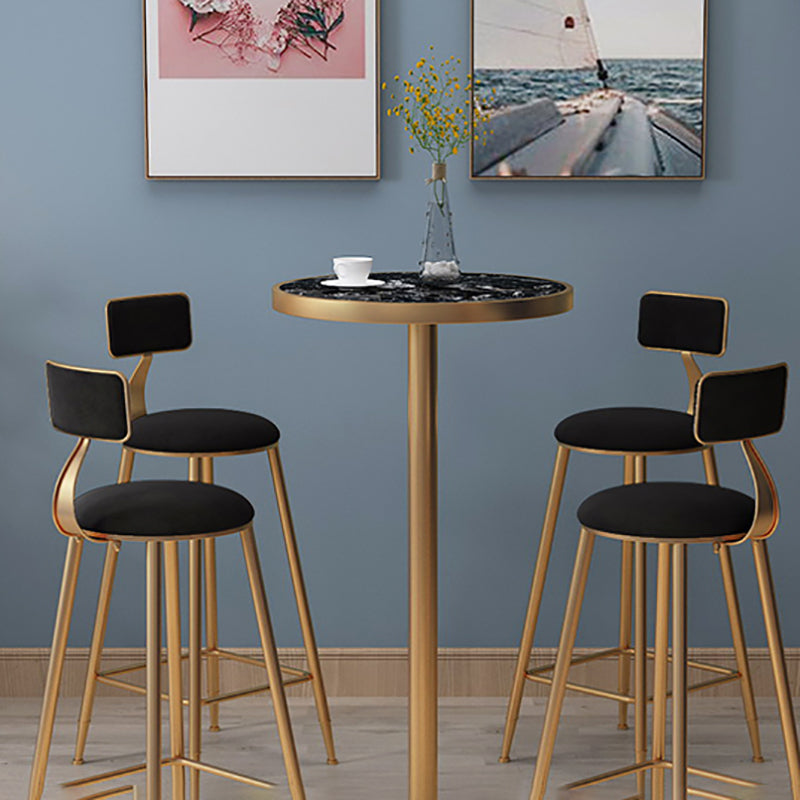 Stone Bar Dining Table Glam Round /Square Bar Table with Pedestal for Dining Room Clearhalo 'Bar Furniture' 'Bar Tables' 'bar_tables' 'furn' 'furn_bar_tables' 'Furniture' 'furniture_bar_tables' 'Kitchen & Dining Furniture' 4939144