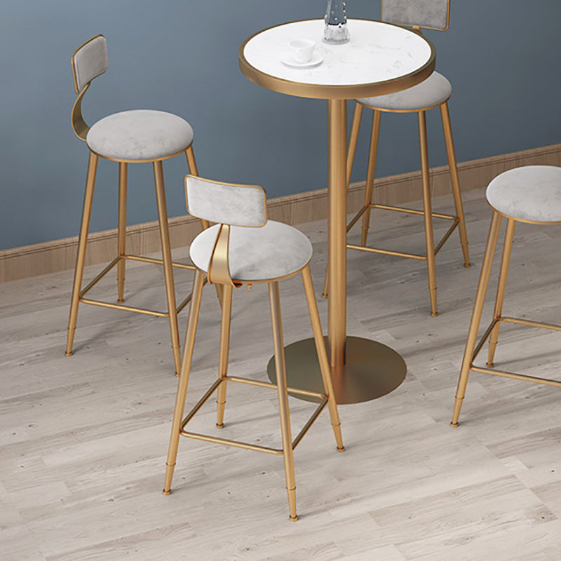 Stone Bar Dining Table Glam Round /Square Bar Table with Pedestal for Dining Room Clearhalo 'Bar Furniture' 'Bar Tables' 'bar_tables' 'furn' 'furn_bar_tables' 'Furniture' 'furniture_bar_tables' 'Kitchen & Dining Furniture' 4939145