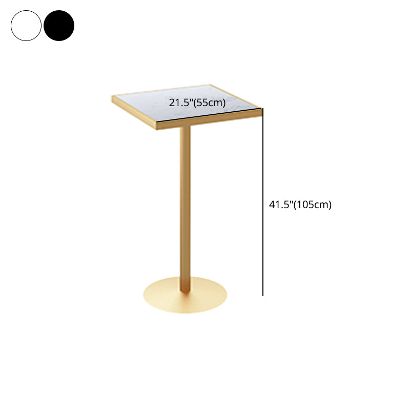 Stone Bar Dining Table Glam Round /Square Bar Table with Pedestal for Dining Room Clearhalo 'Bar Furniture' 'Bar Tables' 'bar_tables' 'furn' 'furn_bar_tables' 'Furniture' 'furniture_bar_tables' 'Kitchen & Dining Furniture' 4939152
