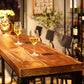 Wood Bar Dining Table Industrial Bar Dining Table with Black Trestle Base Clearhalo 'Bar Furniture' 'Bar Tables' 'bar_tables' 'furn' 'furn_bar_tables' 'Furniture' 'furniture_bar_tables' 'Kitchen & Dining Furniture' 4939159