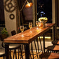 Wood Bar Dining Table Industrial Bar Dining Table with Black Trestle Base Clearhalo 'Bar Furniture' 'Bar Tables' 'bar_tables' 'furn' 'furn_bar_tables' 'Furniture' 'furniture_bar_tables' 'Kitchen & Dining Furniture' 4939160