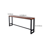 Wood Bar Dining Table Industrial Bar Dining Table with Black Trestle Base Clearhalo 'Bar Furniture' 'Bar Tables' 'bar_tables' 'furn' 'furn_bar_tables' 'Furniture' 'furniture_bar_tables' 'Kitchen & Dining Furniture' 4939173