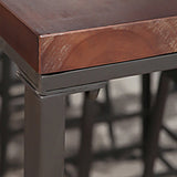 Pine Wood Bar Table Industrial Rectangle Bar Dining Table with Black Trestle Base Clearhalo 'Bar Furniture' 'Bar Tables' 'bar_tables' 'furn' 'furn_bar_tables' 'Furniture' 'furniture_bar_tables' 'Kitchen & Dining Furniture' 4939180