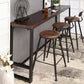 Pine Wood Bar Table Industrial Rectangle Bar Dining Table with Black Trestle Base Clearhalo 'Bar Furniture' 'Bar Tables' 'bar_tables' 'furn' 'furn_bar_tables' 'Furniture' 'furniture_bar_tables' 'Kitchen & Dining Furniture' 4939185