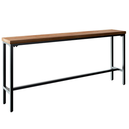 Pine Wood Bar Table Industrial Bar Table with Black Trestle Base Without Chairs Clearhalo 'Bar Furniture' 'Bar Tables' 'bar_tables' 'furn' 'furn_bar_tables' 'Furniture' 'furniture_bar_tables' 'Kitchen & Dining Furniture' 4939215