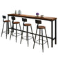 Pine Wood Bar Table Industrial Bar Table with Black Trestle Base Clearhalo 'Bar Furniture' 'Bar Tables' 'bar_tables' 'furn' 'furn_bar_tables' 'Furniture' 'furniture_bar_tables' 'Kitchen & Dining Furniture' 4939220