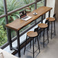 Pine Wood Bar Table Industrial Rectangle Bar Table with Trestle Base in Black Clearhalo 'Bar Furniture' 'Bar Tables' 'bar_tables' 'furn' 'furn_bar_tables' 'Furniture' 'furniture_bar_tables' 'Kitchen & Dining Furniture' 4939250