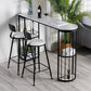 White Stone Bar Table Industrial Bar Dining Table with Sled Base 63"L x 15.7"W x 41.3"H Black Without Chairs Clearhalo 'Bar Furniture' 'Bar Tables' 'bar_tables' 'furn' 'furn_bar_tables' 'Furniture' 'furniture_bar_tables' 'Kitchen & Dining Furniture' 4939269