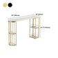 White Stone Bar Table Industrial Bar Dining Table with Sled Base Clearhalo 'Bar Furniture' 'Bar Tables' 'bar_tables' 'furn' 'furn_bar_tables' 'Furniture' 'furniture_bar_tables' 'Kitchen & Dining Furniture' 4939282