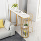 Stone Bar Dining Table Industrial Bar Dining Table with Sled Base in Gold Clearhalo 'Bar Furniture' 'Bar Tables' 'bar_tables' 'Furniture' 'furniture_bar_tables' 'Kitchen & Dining Furniture' 4939285
