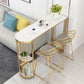 Stone Bar Dining Table Industrial Bar Dining Table with Sled Base in Gold Clearhalo 'Bar Furniture' 'Bar Tables' 'bar_tables' 'Furniture' 'furniture_bar_tables' 'Kitchen & Dining Furniture' 4939286