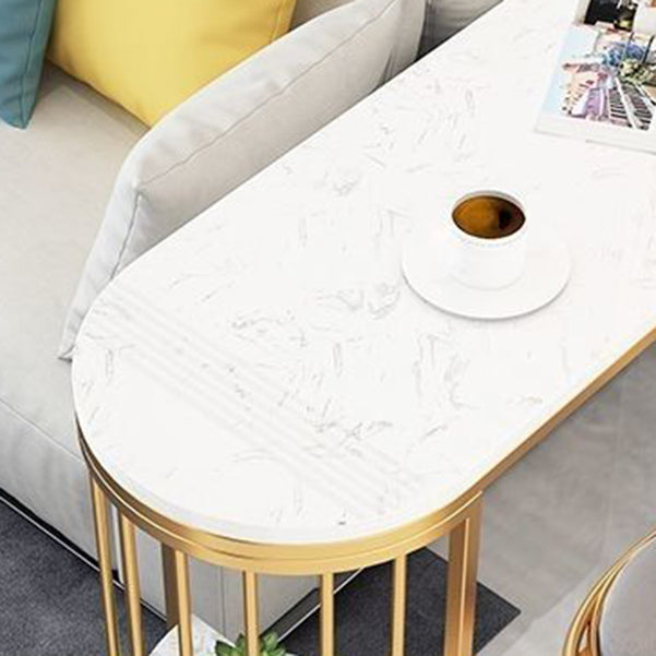 Stone Bar Dining Table Industrial Bar Dining Table with Sled Base in Gold Clearhalo 'Bar Furniture' 'Bar Tables' 'bar_tables' 'Furniture' 'furniture_bar_tables' 'Kitchen & Dining Furniture' 4939291
