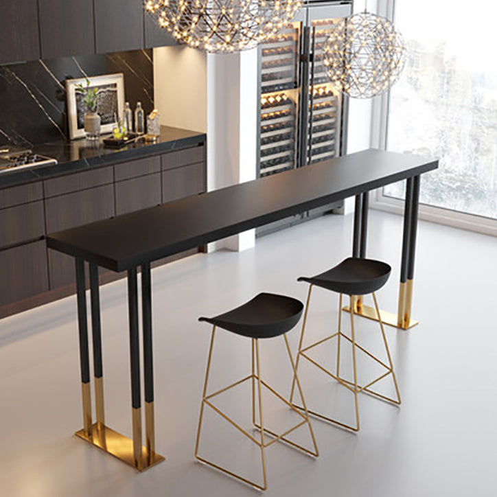 Rectangle Top Bar Table Traditional Luxury Bar Table with Sled Base 78.7"L x 15.7"W x 41.3"H Without Chairs Clearhalo 'Bar Furniture' 'Bar Tables' 'bar_tables' 'furn' 'furn_bar_tables' 'Furniture' 'furniture_bar_tables' 'Kitchen & Dining Furniture' 4939303