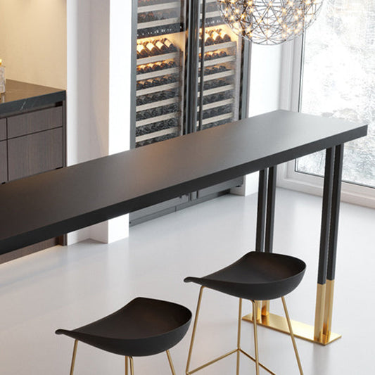 Rectangle Top Bar Table Traditional Luxury Bar Table with Sled Base Clearhalo 'Bar Furniture' 'Bar Tables' 'bar_tables' 'furn' 'furn_bar_tables' 'Furniture' 'furniture_bar_tables' 'Kitchen & Dining Furniture' 4939306