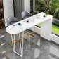 Solid Wood Bar Table Contemporary Bar Table with Sled Base in White 94.5"L x 15.7"W x 41.3"H Without Chairs Clearhalo 'Bar Furniture' 'Bar Tables' 'bar_tables' 'furn' 'furn_bar_tables' 'Furniture' 'furniture_bar_tables' 'Kitchen & Dining Furniture' 4939316