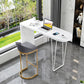Solid Wood Bar Table Contemporary Bar Table with Sled Base in White 55.1"L x 15.7"W x 41.3"H Without Chairs Clearhalo 'Bar Furniture' 'Bar Tables' 'bar_tables' 'furn' 'furn_bar_tables' 'Furniture' 'furniture_bar_tables' 'Kitchen & Dining Furniture' 4939317