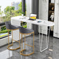 Solid Wood Bar Table Contemporary Bar Table with Sled Base in White 86.6"L x 15.7"W x 41.3"H Without Chairs Clearhalo 'Bar Furniture' 'Bar Tables' 'bar_tables' 'furn' 'furn_bar_tables' 'Furniture' 'furniture_bar_tables' 'Kitchen & Dining Furniture' 4939318
