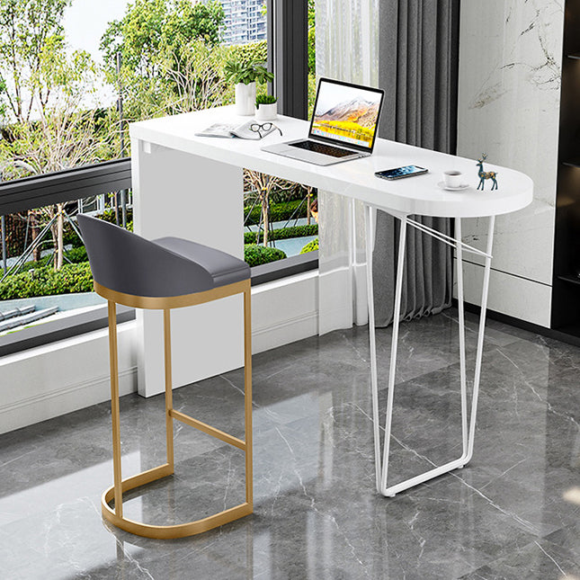 Solid Wood Bar Table Contemporary Bar Table with Sled Base in White Clearhalo 'Bar Furniture' 'Bar Tables' 'bar_tables' 'furn' 'furn_bar_tables' 'Furniture' 'furniture_bar_tables' 'Kitchen & Dining Furniture' 4939325