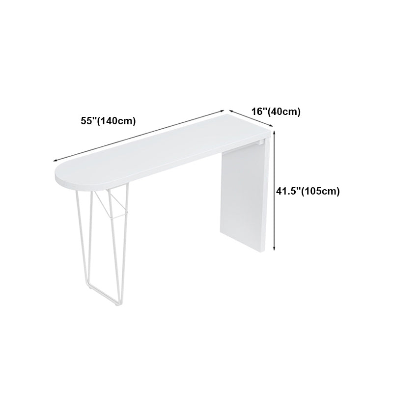 Solid Wood Bar Table Contemporary Bar Table with Sled Base in White Clearhalo 'Bar Furniture' 'Bar Tables' 'bar_tables' 'furn' 'furn_bar_tables' 'Furniture' 'furniture_bar_tables' 'Kitchen & Dining Furniture' 4939328